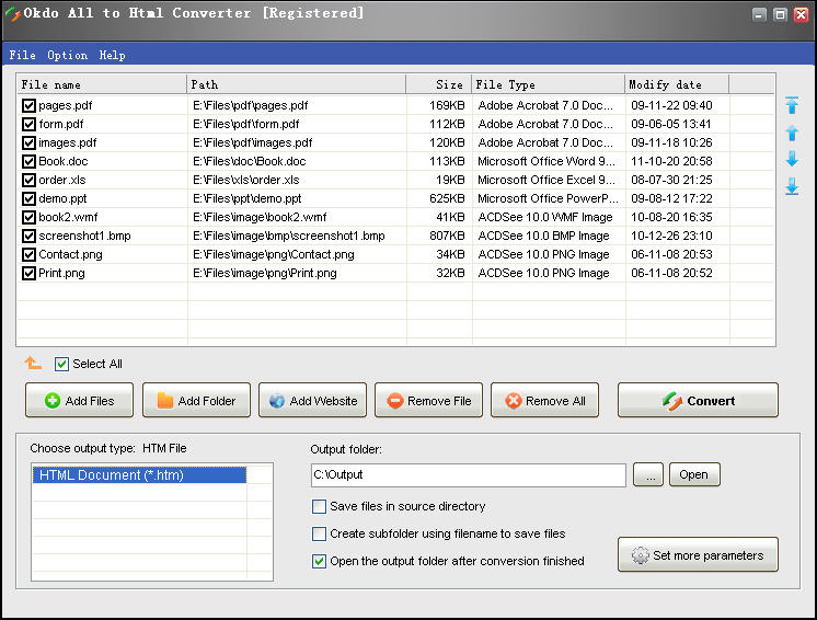 Screenshot of Okdo All to Html Converter 4.5