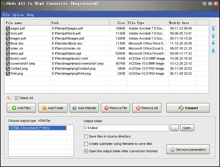 Screenshot of Okdo All to Html Converter