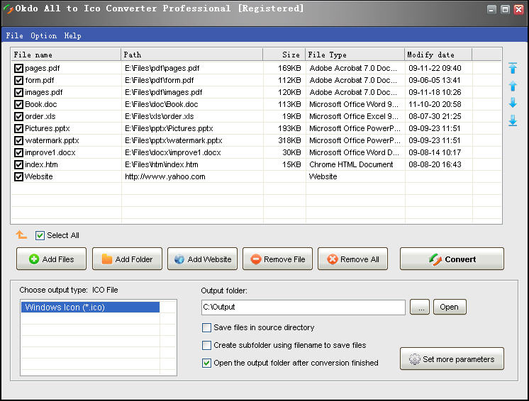 Screenshot of Okdo All to Ico Converter Professional 4.5