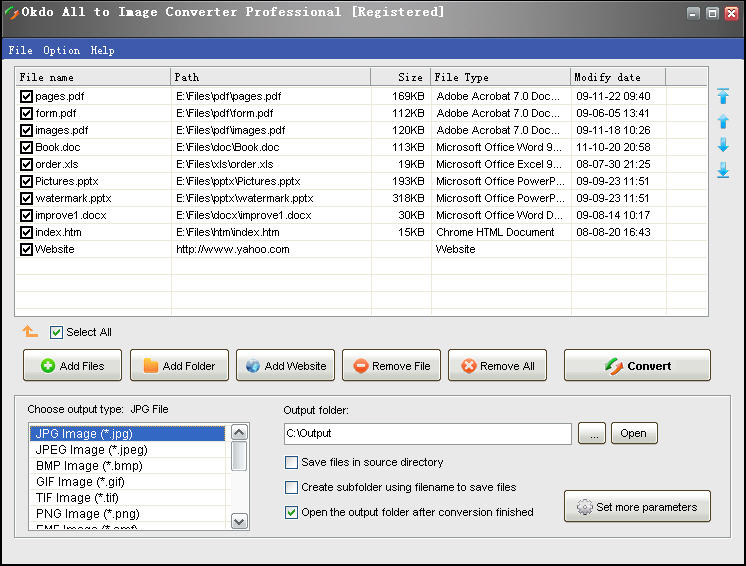 Screenshot of Okdo All to Image Converter Professional 4.5