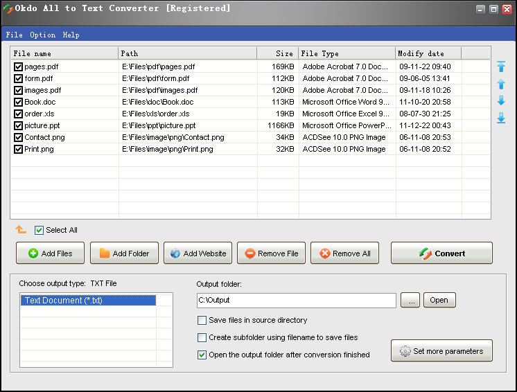 Screenshot of Okdo All To Text Converter 4.5