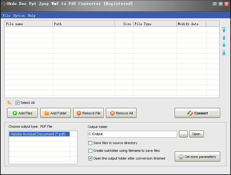 Click to view Okdo Doc Ppt Jpeg Wmf to Pdf Converter 4.6 screenshot