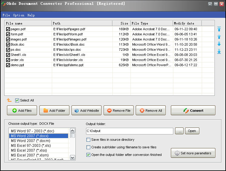 Screenshot of Okdo Document Converter Professional 4.6