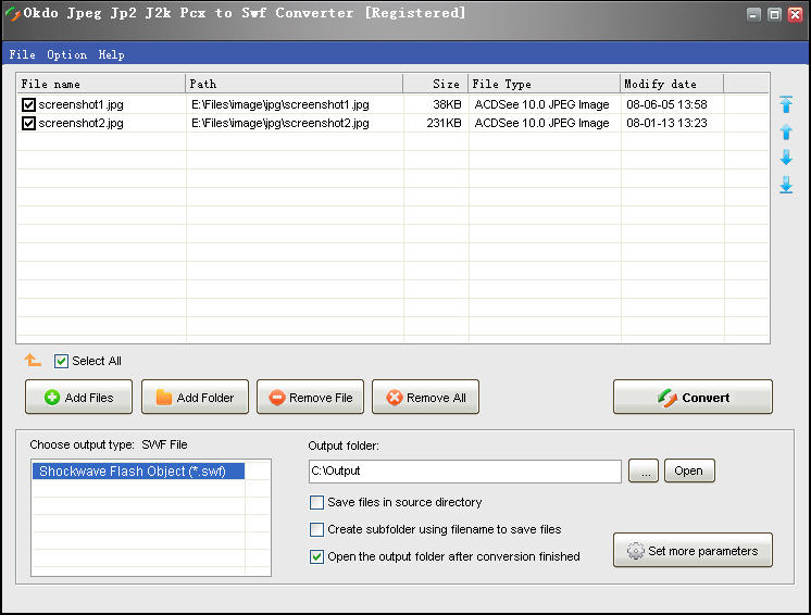 Click to view Okdo Jpeg Jp2 J2k Pcx to Swf Converter 4.6 screenshot