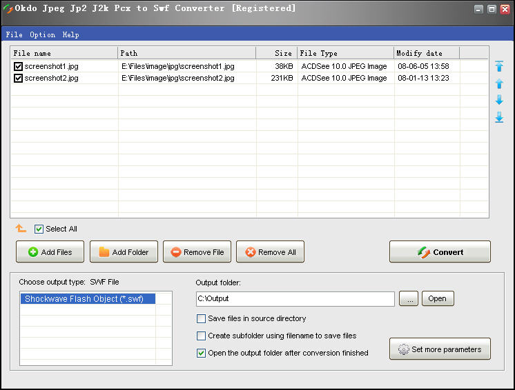 Batch convert massive image files to swf video with ease.