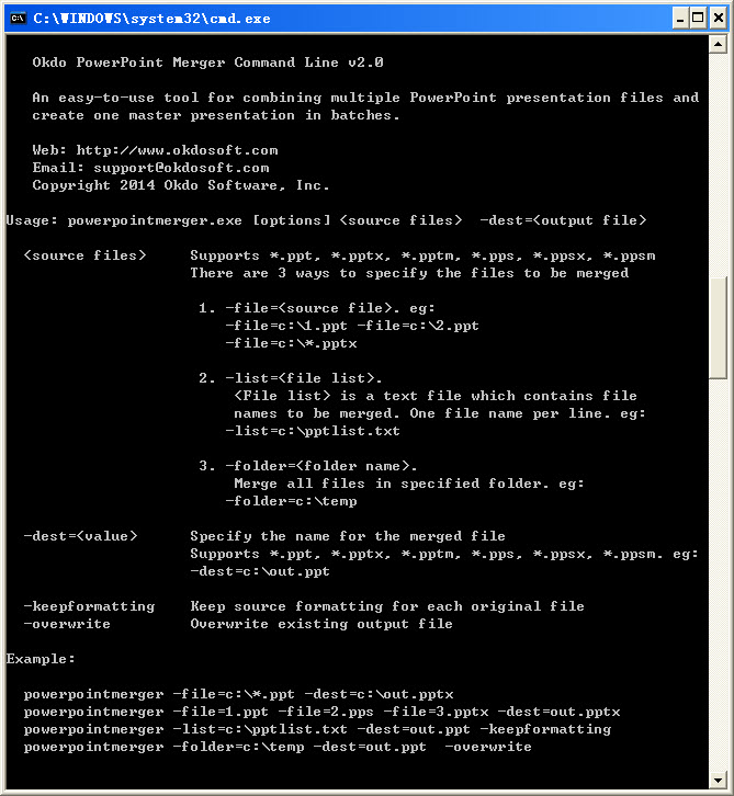 Okdo PowerPoint Merger Command Line 2.0