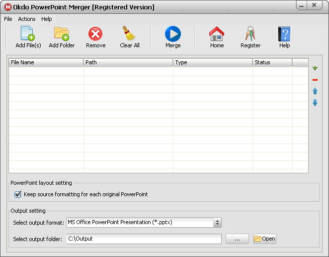 Okdo PowerPoint Merger screenshot Okdo PowerPoint Merger screenshot