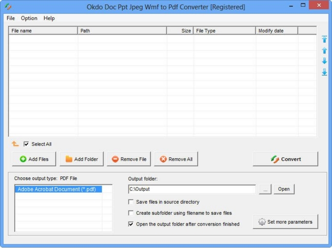 Doc Ppt Jpeg Wmf to Pdf Converter screenshot