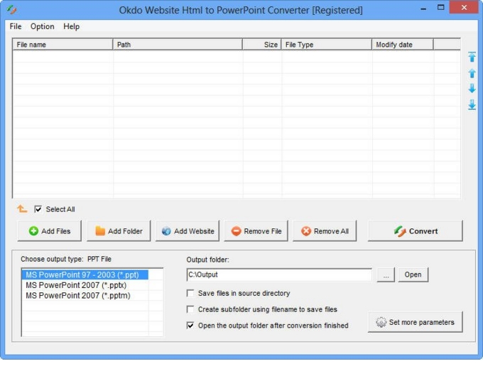 Website Html to PowerPoint Converter screenshot