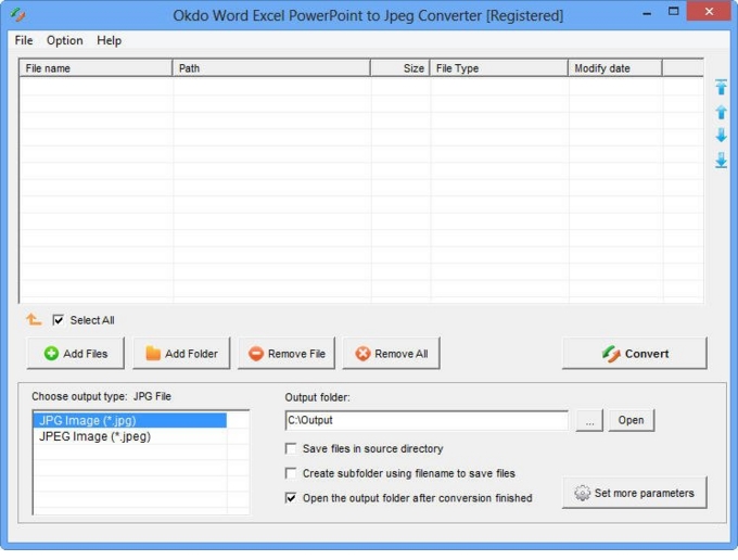 Word Excel PowerPoint to Jpeg Converter screenshot
