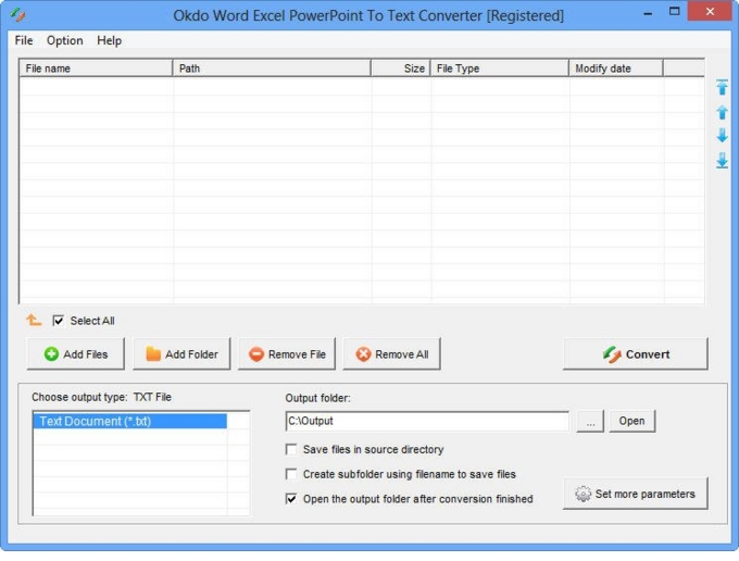 Word Excel PowerPoint to Text Converter screenshot